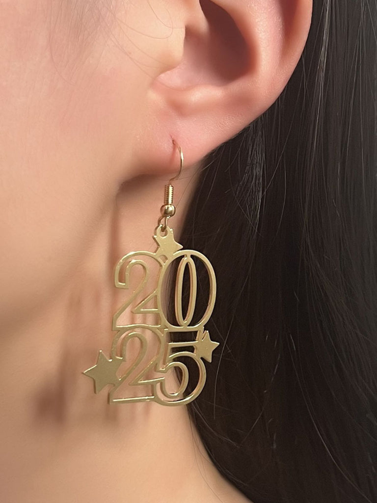 Hollow Numbers 2025 New Year's Eve Earrings