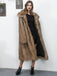 1930s Lapel Faux Fur Long Coat