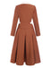 [Pre-Sale] 2PCS Brown 1940s Lapel Coat & Pleated Skirt