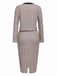 2PCS Beige 1960s Knitted Straps Pencil Dress & Short Coat