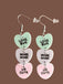 Valentine Triple Layer Heart Letter Drop Earrings