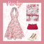 Pink 1950s Floral V-Neck Dress