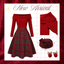 Red 1950s Christmas Off Shoulder Tartan Dress