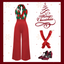 [Pre-Sale] Red 1930s Christmas Plaid Lace Patchwork Jumpsuit