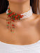 Christmas Multilayer Contrast Pearl Strand Necklace