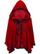 Red 1950s Halloween Lace Trim Velvet Cape