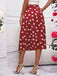 Red 1940s Hearts Polka Dot Slit Skirt