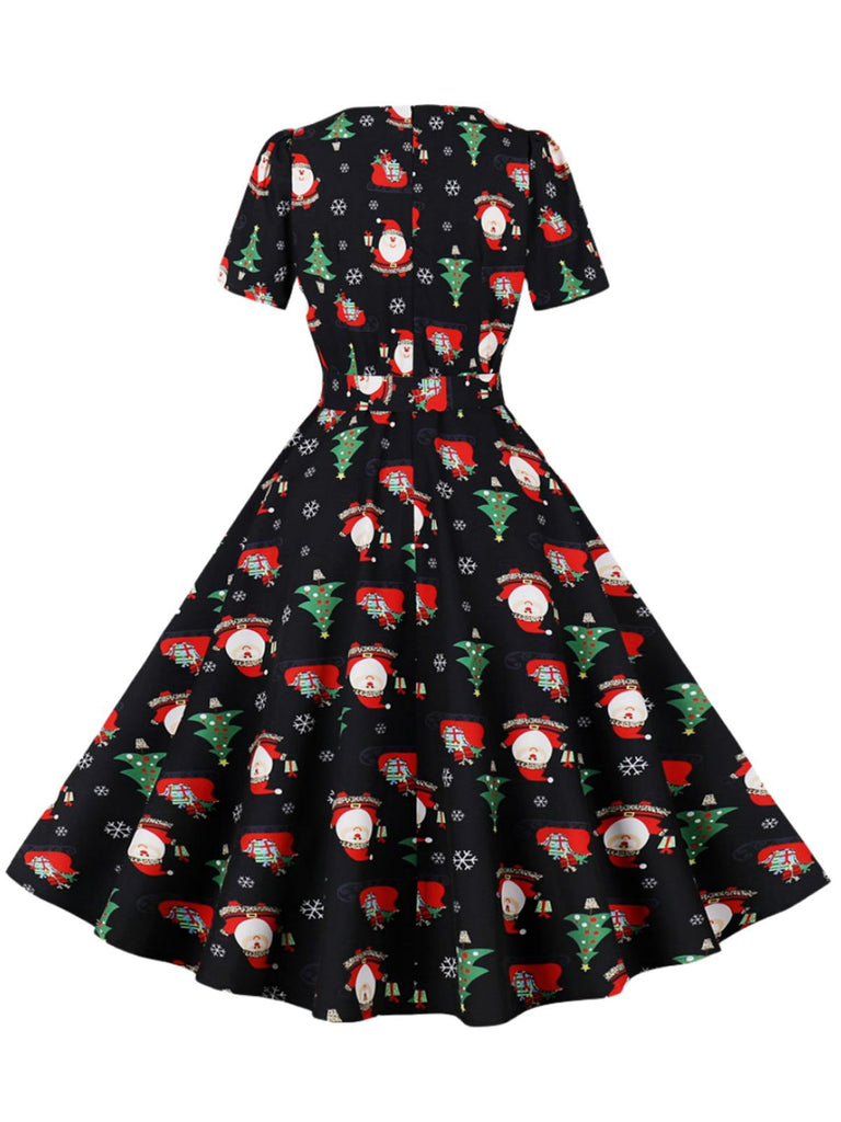 Black 1950s Santa Claus Christmas Dress