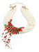 Christmas Multilayer Contrast Pearl Strand Necklace