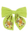 Green Cotton Hand-Embroidered Bow Hairpin