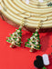 Christmas Tree Enamel Oil-Drip Earrings