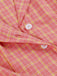 Pink 1950s Plaid Buttoned Lapel Belted Dress