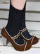 Vintage Plaids Patchwork Suede Mary Jane High Heel Shoes