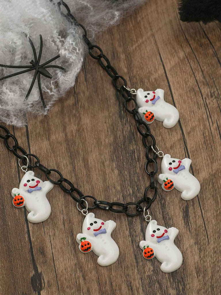 Halloween Pumpkin Ghost Bat Pendant Clavicle Necklace