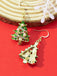 Christmas Tree Enamel Oil-Drip Earrings