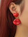 Valentine's Day Red Heart And Lips Drop Earrings