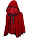 Red 1950s Halloween Lace Trim Velvet Cape