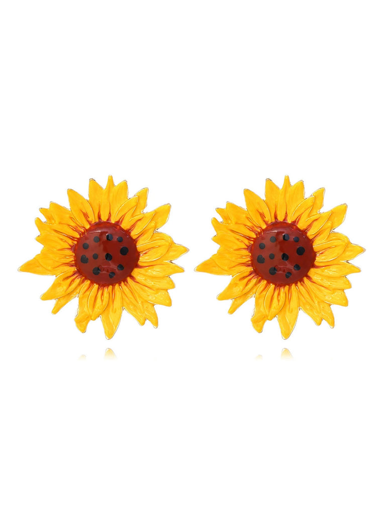 Vintage Yellow Sunflower Earrings