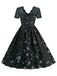 Black 1950s Santa Claus Lace Patchwork Dress