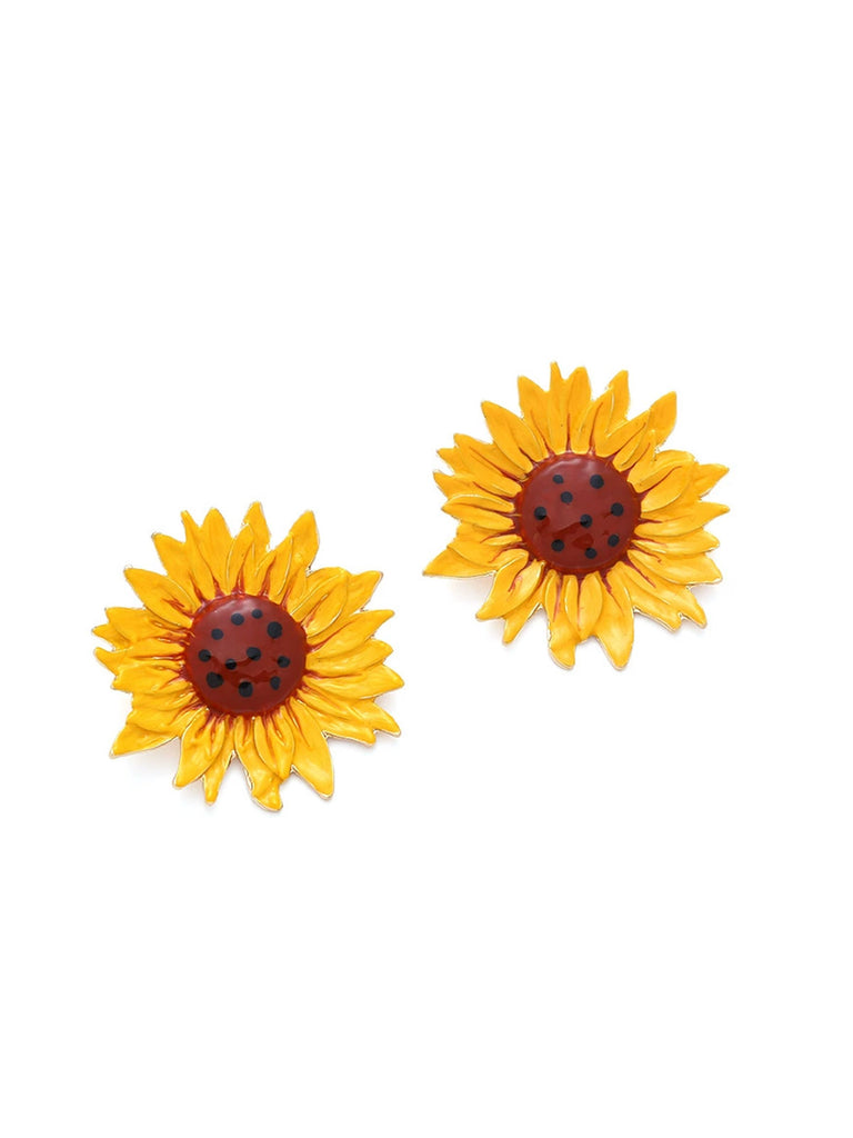 Vintage Yellow Sunflower Earrings