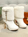 Christmas Fur And Leather Rhinestone Boots