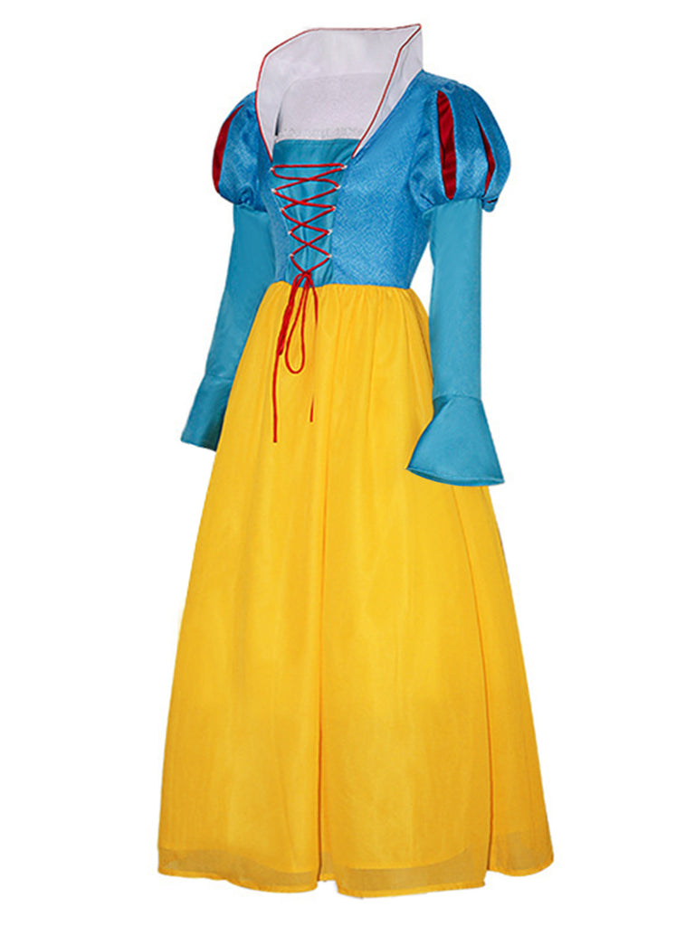 1940s Snow White Style Mesh Patchwork Dress