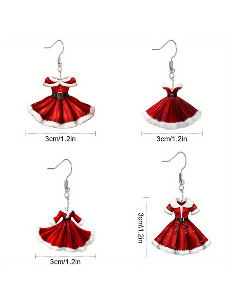 Acrylic Princess Dress Pendant Earrings