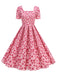 1950s Square Neck Heart Dots Dress