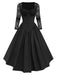 Black 1950s Lace Patchwork Swing Dress