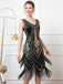 1920s V-Neck Sequined Tassel Flapper Sleeveless Dress