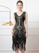 1920s V-Neck Sequined Tassel Flapper Sleeveless Dress