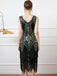 1920s V-Neck Sequined Tassel Flapper Sleeveless Dress