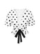 [Pre-Sale] White 1950s Deep V-Neck Polka Dots Top