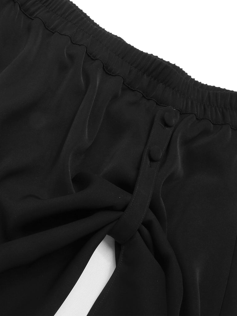 [Pre-Sale] Black 1950s Solid Two-Way A-Line Skirt