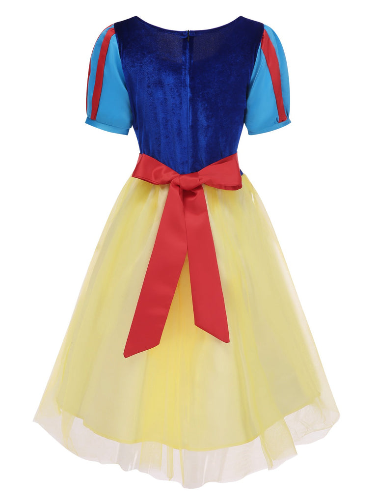 Blue 1940s Snow White Style Mesh Dress