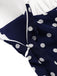 [Pre-Sale] Dark Blue 1930s Lapel Polka Dot Cotton Dress