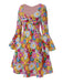 [Pre-Sale] 1960s Flare Sleeve Colorful Daisy Dress