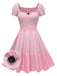 Pink 1950s Mary's Colorblock Puff Dress