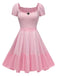 Pink 1950s Mary's Colorblock Puff Dress