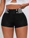 Black 1970s Houndstooth Patchwork Tight Shorts