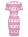 Pink 1960s Contrasting Heart Knitting Dress