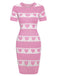 Pink 1960s Contrasting Heart Knitting Dress