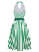 2PCS Green 1950s Stripes Romper & Umbrella Skirt