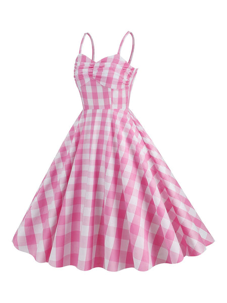 1950s Plaid Strap Swing Dress | Retro Stage