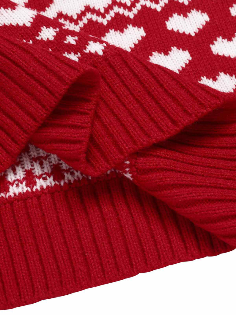 Red 1940s Christmas Knitted Sweater