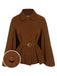 Camel Color 1940s Lapel Cape Coat