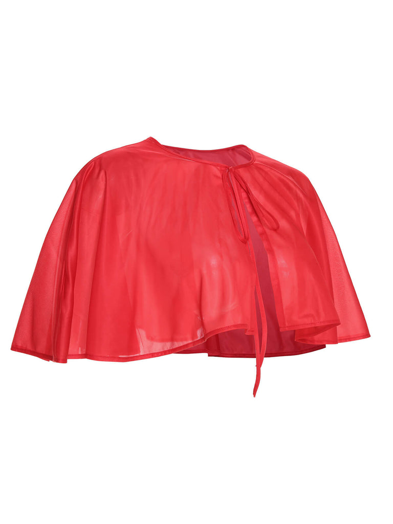 [Pre-Sale] Red 1950s Christmas Solid Cape