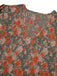 1940s V-Neck Floral Long-Sleeved Dress