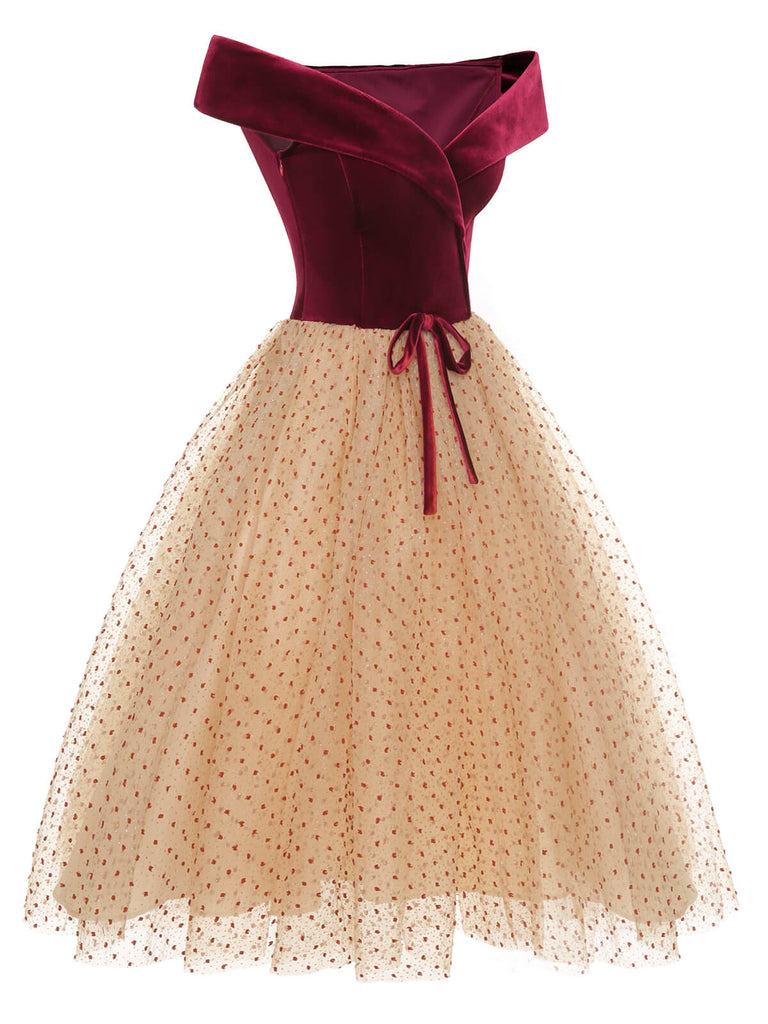 Maroon Polka Dot Flared Palazzo With One Side Pocket, EST-VT-069