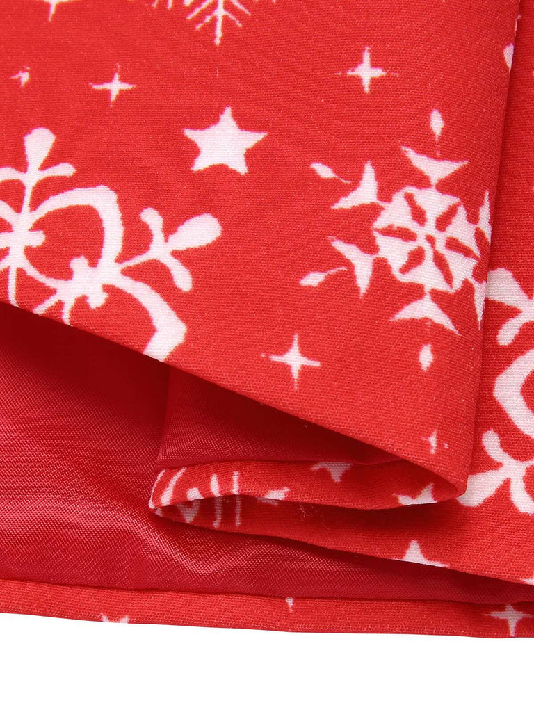 [Pre-Sale] Red 1950s Christmas Snowflake Lapel Cape